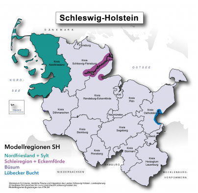 Landkarte der Modellprojekte Schleswig-Holstein